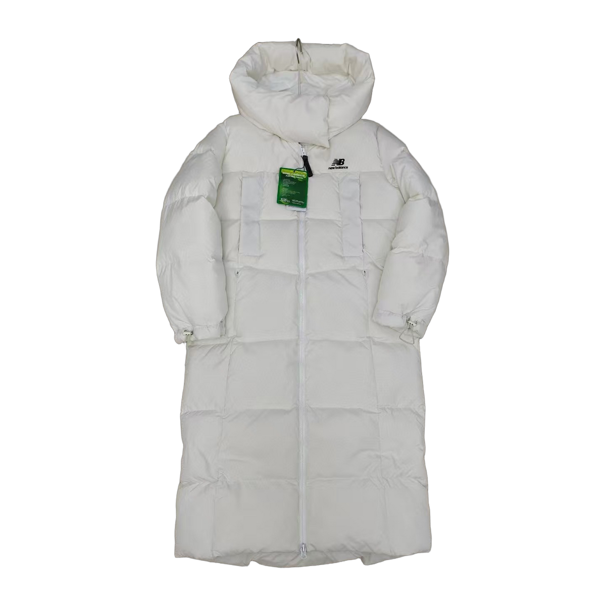 New Balance Hooded Long Puffer Coat – Off White