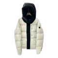 Moncler Contrast-Hood Color-Block Puffer Jacket