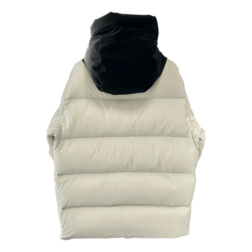 Moncler Contrast-Hood Color-Block Puffer Jacket