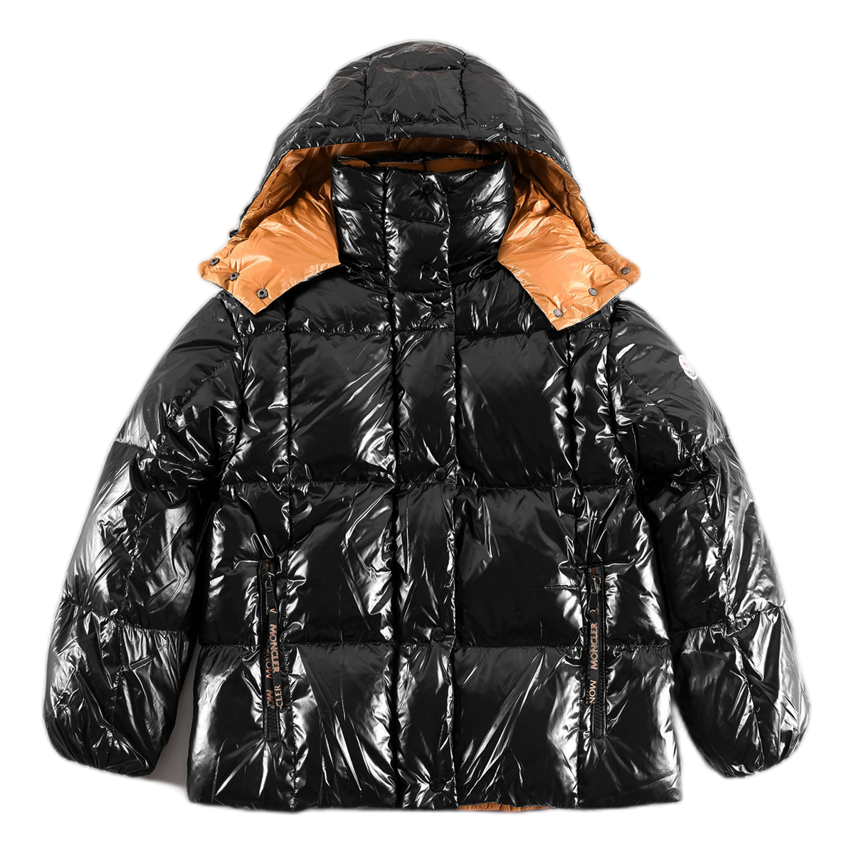 Moncler Copper-Lined Glossy Short Puffer Jacket – Black