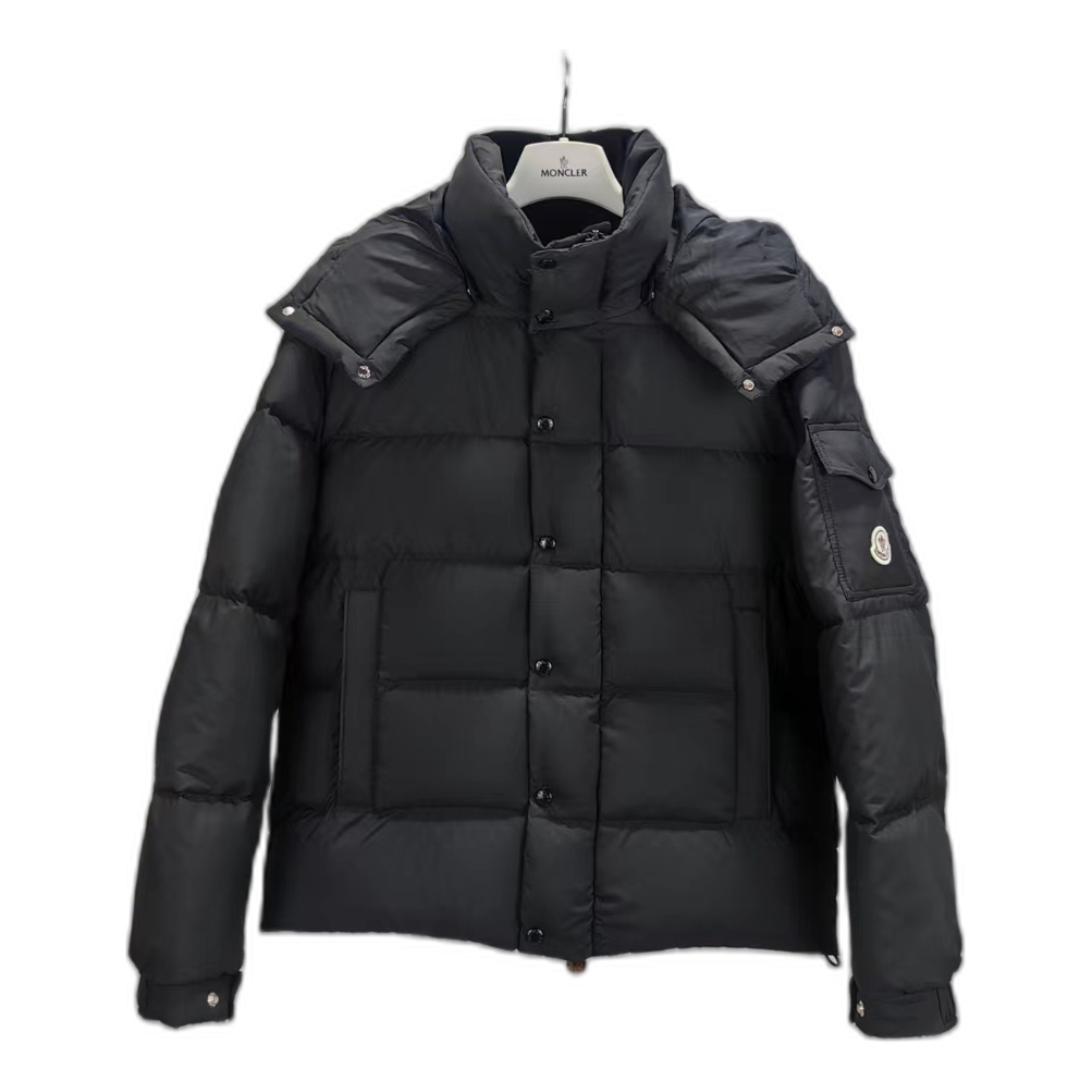 Moncler Maya Matte Hooded Puffer Jacket – Black