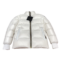 Moose Knuckles Logo-Zip Quilted Puffer Bomber Jacket – Off White
