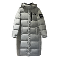 The North Face Color-Block Hooded Long Puffer Coat – Grey