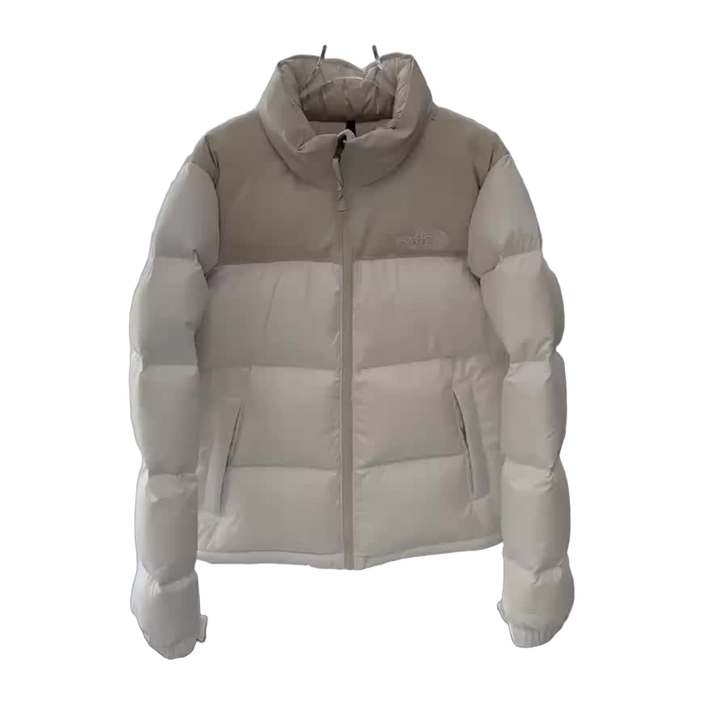 The North Face Cropped Stand-Collar Puffer Jacket – Cream